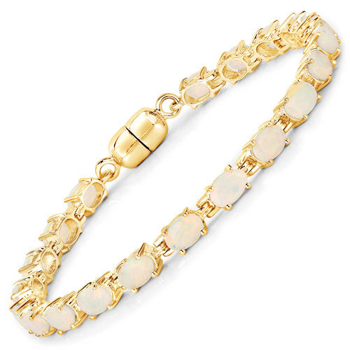 Bids.com 5.28 Carat Genuine Ethiopian Opal .925 Sterling Silver Bracelet Bracelets White Smoke size 8.00