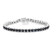 Bids.com 8.36 Carat Genuine Blue Sapphire .925 Sterling Silver Bracelet Bracelets White Smoke size 7.25,size 8.25,size 6.00,size 7.50