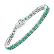 Bids.com 7.48 Carat Genuine Emerald .925 Sterling Silver Bracelet Bracelets White Smoke size 8.25,size 7.50