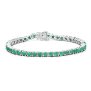 Bids.com 7.48 Carat Genuine Emerald .925 Sterling Silver Bracelet Bracelets White Smoke size 7.25,size 8.25,size 7.50