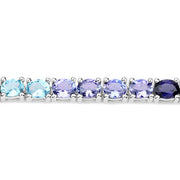 Bids.com 12.04 Carat Genuine Multi Stone .925 Sterling Silver Bracelet Bracelets Gray size 7.00,size 8.00,size 7.50