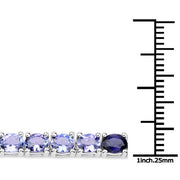 Bids.com 12.04 Carat Genuine Multi Stone .925 Sterling Silver Bracelet Bracelets White Smoke size 7.00,size 8.00,size 7.50