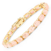 Bids.com 34.50 Carat Genuine Morganite .925 Sterling Silver Bracelet Bracelets White Smoke size 7.50
