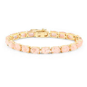 Bids.com 34.50 Carat Genuine Morganite .925 Sterling Silver Bracelet Bracelets White Smoke size 7.50