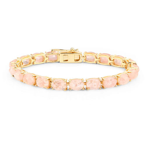 Bids.com 34.50 Carat Genuine Morganite .925 Sterling Silver Bracelet Bracelets White Smoke size 7.50