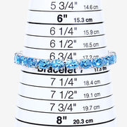 Bids.com 35.20 Carat Genuine Swiss Blue Topaz .925 Sterling Silver Bracelet Bracelets White Smoke size 7.00
