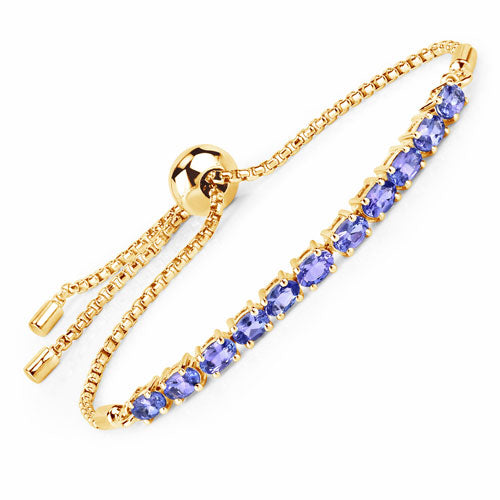 Bids.com 2.29 Carat Genuine Tanzanite .925 Sterling Silver Bracelet Bracelets White Smoke size 10.00