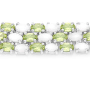 Bids.com 19.73 Carat Genuine Opal and Peridot .925 Sterling Silver Bracelet Bracelets White Smoke size 7.50,size 6.50,size 7.00,size 7.25,size 7.75