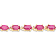 Bids.com 14K Yellow Gold Plated 7.00 Carat Glass Filled Ruby .925 Sterling Silver Bracelet Bracelets Seashell size 7.50,size 5.00,size 7.00