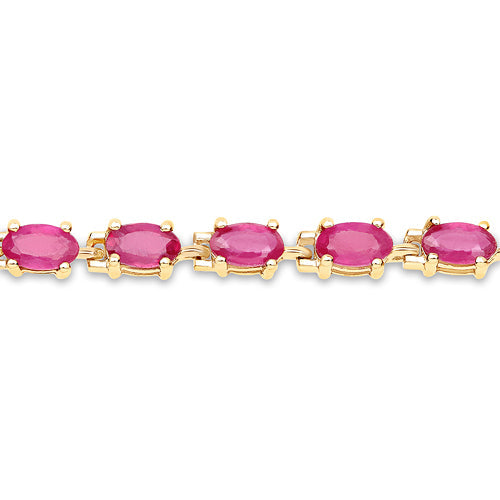 Bids.com 14K Yellow Gold Plated 7.00 Carat Glass Filled Ruby .925 Sterling Silver Bracelet Bracelets Seashell size 7.50,size 5.00,size 7.00