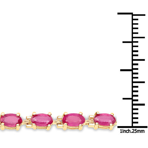 Bids.com 14K Yellow Gold Plated 7.00 Carat Glass Filled Ruby .925 Sterling Silver Bracelet Bracelets White Smoke size 7.50,size 5.00,size 7.00