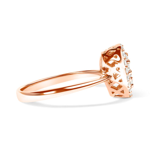 Bids.com 10K Rose Gold 3/8 Cttw Round-Cut Diamond Pear Promise Ring (I-J Color, I2-I3 Clarity) - Size 7 Rings White Smoke 7 / Rose.Gold,9 / Rose.Gold,6 / Rose.Gold,8 / Rose.Gold