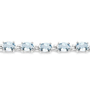 Bids.com 8.80 Carat Genuine Aquamarine .925 Sterling Silver Bracelet Bracelets White Smoke size 7.50,size 7.75,size 6.00,size 6.25,size 7.00,size 6.75,size 7.25,size 8.00