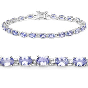 Bids.com 9.68 Carat Genuine Tanzanite .925 Sterling Silver Bracelet Bracelets White Smoke size 7.50,size 7.25,size 7.75