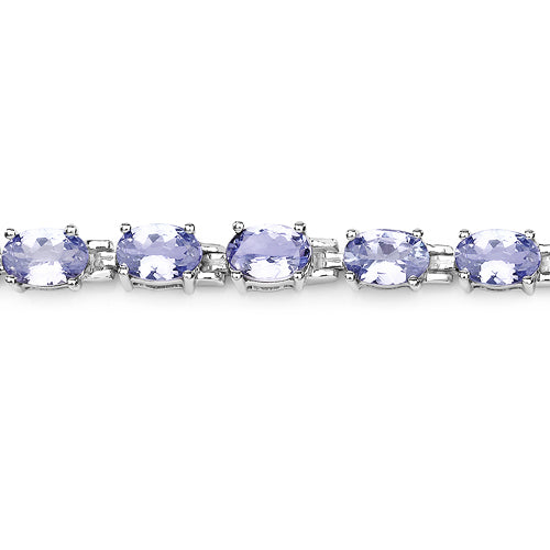 Bids.com 9.68 Carat Genuine Tanzanite .925 Sterling Silver Bracelet Bracelets White Smoke size 7.50,size 7.25,size 7.75