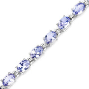 Bids.com 9.68 Carat Genuine Tanzanite .925 Sterling Silver Bracelet Bracelets White Smoke size 7.50,size 7.25,size 7.75