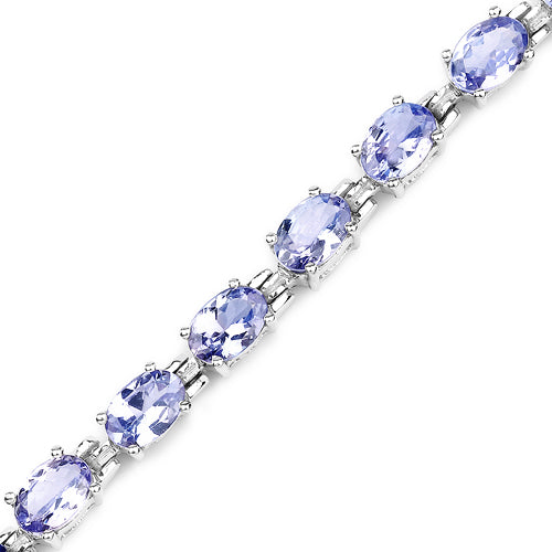 Bids.com 9.68 Carat Genuine Tanzanite .925 Sterling Silver Bracelet Bracelets White Smoke size 7.50,size 7.25,size 7.75