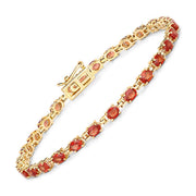Bids.com 7.00 Carat Genuine Orange Sapphire 14K Yellow Gold Bracelet Bracelets White Smoke size 7.00