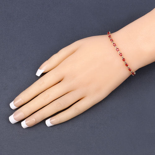 Bids.com 7.00 Carat Genuine Orange Sapphire 14K Yellow Gold Bracelet Bracelets Dark Slate Gray size 7.00