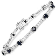 Bids.com 6.21 Carat Genuine Blue Sapphire and White Zircon .925 Sterling Silver Bracelet Bracelets White Smoke size 7.50