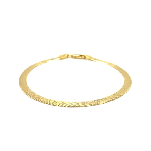 Bids.com 4.0mm 14k Yellow Gold Super Flex Herringbone Bracelet Bracelets White Smoke 7 / Yellow Gold,8 / Yellow Gold