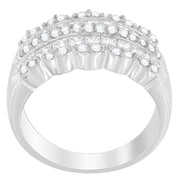 Bids.com 14K White Gold 1 1/7ct. TDW Round and Princess-Cut Diamond Ring(H-I, SI2-I1) Rings White Smoke 6.75 / White.Gold