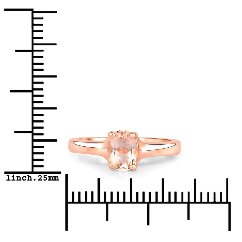Bids.com 0.70 Carat Genuine Morganite .925 Sterling Silver Ring Rings White Smoke size 5.00,size 6.00,size 7.00,size 8.00,size 9.00,size 6.50