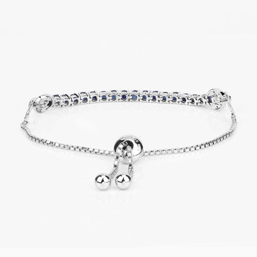 Bids.com 2.41 Carat Genuine Blue Sapphire and White Zircon .925 Sterling Silver Bracelet Bracelets White Smoke size 10.25,size 10.00,size 10.50