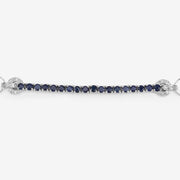 Bids.com 2.41 Carat Genuine Blue Sapphire and White Zircon .925 Sterling Silver Bracelet Bracelets White Smoke size 10.25,size 10.00,size 10.50