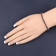 Bids.com 2.41 Carat Genuine Blue Sapphire and White Zircon .925 Sterling Silver Bracelet Bracelets Dark Slate Gray size 10.25,size 10.00,size 10.50