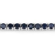 Bids.com 2.41 Carat Genuine Blue Sapphire and White Zircon .925 Sterling Silver Bracelet Bracelets Gray size 10.25,size 10.00,size 10.50