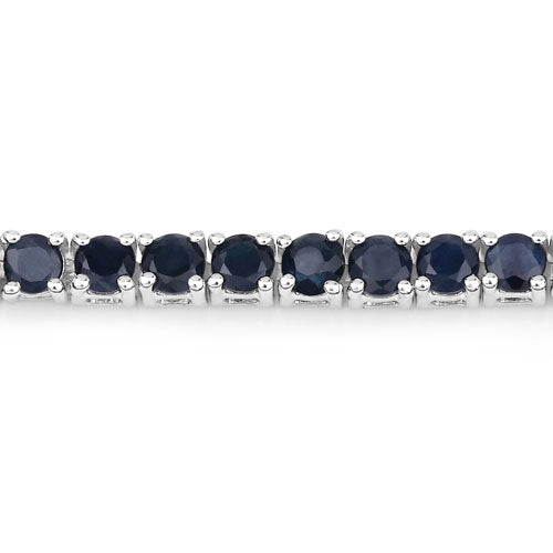 Bids.com 2.41 Carat Genuine Blue Sapphire and White Zircon .925 Sterling Silver Bracelet Bracelets Gray size 10.25,size 10.00,size 10.50