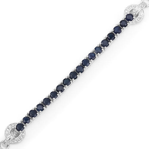 Bids.com 2.41 Carat Genuine Blue Sapphire and White Zircon .925 Sterling Silver Bracelet Bracelets White Smoke size 10.25,size 10.00,size 10.50