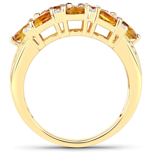 Bids.com 14K Yellow Gold Plated 2.48 Carat Genuine Citrine & White Topaz .925 Sterling Silver Ring Rings White Smoke size 7.00,size 6.00,size 8.00,size 9.00,size 5.00,size 8.50