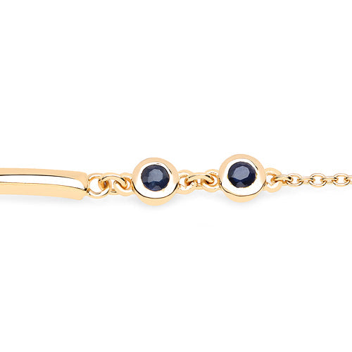 Bids.com 18K Yellow Gold Plated 0.24 Carat Genuine Blue Sapphire .925 Sterling Silver Bracelet Bracelets White Smoke size 8.25
