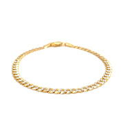 Bids.com 3.6mm 14k Two Tone Gold Pave Curb Bracelet Bracelets White Smoke 7 / Two-Tone Gold