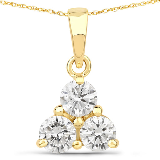 Bids.com 0.75 Carat Genuine Lab Grown Diamond 14K Yellow Gold Pendant Pendants White Smoke