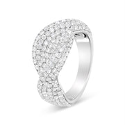 Bids.com 18K White Gold Cluster 2 1/4 Cttw Diamond Fashion Ring (F-G Color, VS1-VS2 Clarity) - Ring Size 7 Rings White Smoke 7 / White.Gold