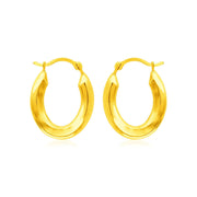 Bids.com 14k Yellow Gold Polished Oval Hoop Earrings Earrings White Smoke Yellow Gold