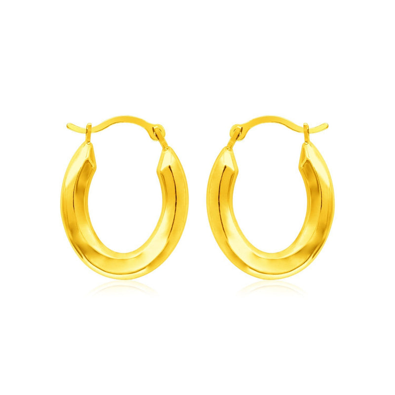 Bids.com 14k Yellow Gold Polished Oval Hoop Earrings Earrings White Smoke Yellow Gold