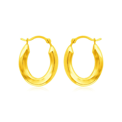 Bids.com 14k Yellow Gold Polished Oval Hoop Earrings Earrings White Smoke Yellow Gold