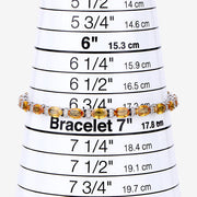 Bids.com 12.33 Carat Genuine Orange Sapphire and White Diamond 14K White Gold Bracelet Bracelets White Smoke size 7.00