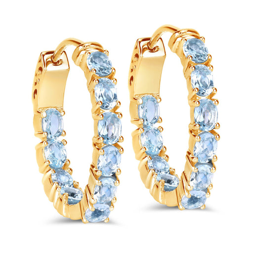 Bids.com 3.80 Carat Genuine Blue Topaz .925 Sterling Silver Earrings Earrings White Smoke