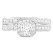 Bids.com 14K White Gold 1 ct. TDW Round Cut Diamond Ring (G-H, I1-I2) Rings Light Gray 6.75 / White.Gold