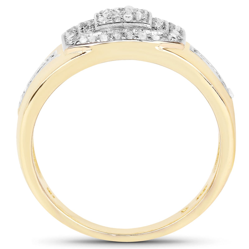 Bids.com 14K Yellow Gold Plated 0.29 Carat Genuine White Diamond .925 Sterling Silver Ring Rings White Smoke size 11.00,size 6.00,size 8.00,size 9.00,size 10.00,size 7.00