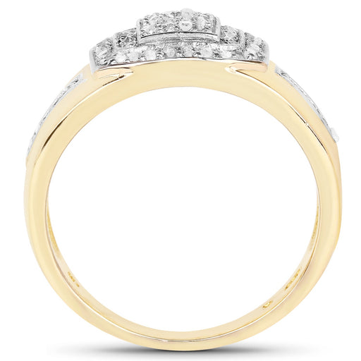 Bids.com 14K Yellow Gold Plated 0.29 Carat Genuine White Diamond .925 Sterling Silver Ring Rings White Smoke size 11.00,size 6.00,size 8.00,size 9.00,size 10.00,size 7.00