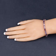 Bids.com 21.84 Carat Genuine Amethyst and Rhodolite Granet .925 Sterling Silver Bracelet Bracelets Dark Slate Gray size 7.75