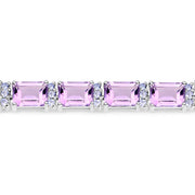 Bids.com 19.19 Carat Genuine Amethyst and Tanzanite .925 Sterling Silver Bracelet Bracelets Thistle size 7.25,size 7.50,size 8.00