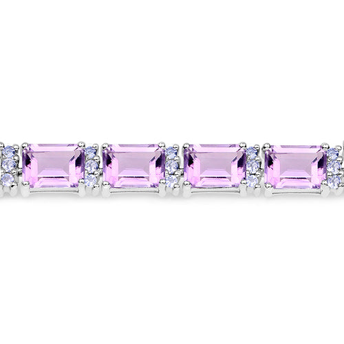 Bids.com 19.19 Carat Genuine Amethyst and Tanzanite .925 Sterling Silver Bracelet Bracelets Thistle size 7.25,size 7.50,size 8.00