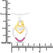 Bids.com 0.14 Carat Genuine Ruby .925 Sterling Silver Pendant Pendants White Smoke size 18.00